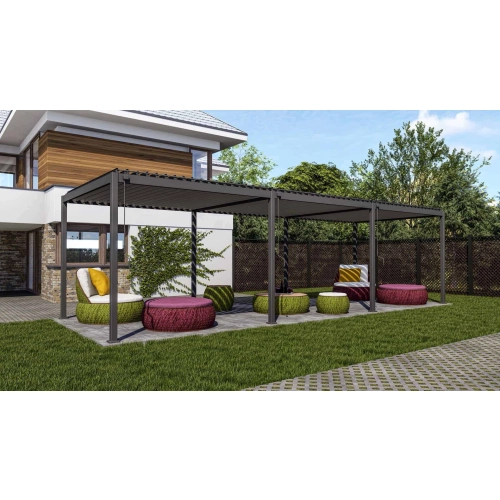 Pergola Tarasowa Aluminiowa MIRADOR Premium 111 Delux - 3 x 9 m Antracyt